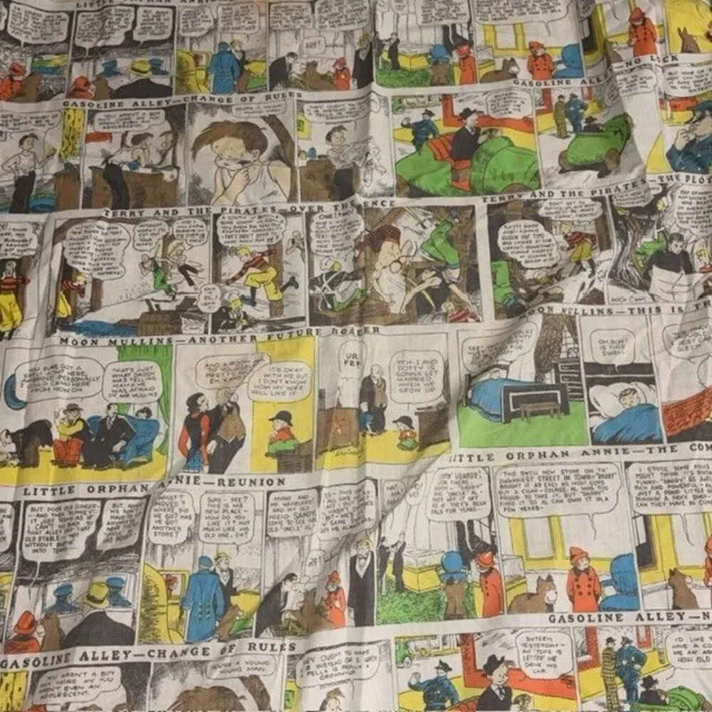 Vintage Fieldcrest Comic Fitted Sheet 52 in x 70 in READ